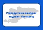 Райондук жана шаардык маданият бөлүмдөрү